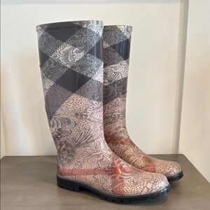 Burberry | Floral Plaid Rain Boots